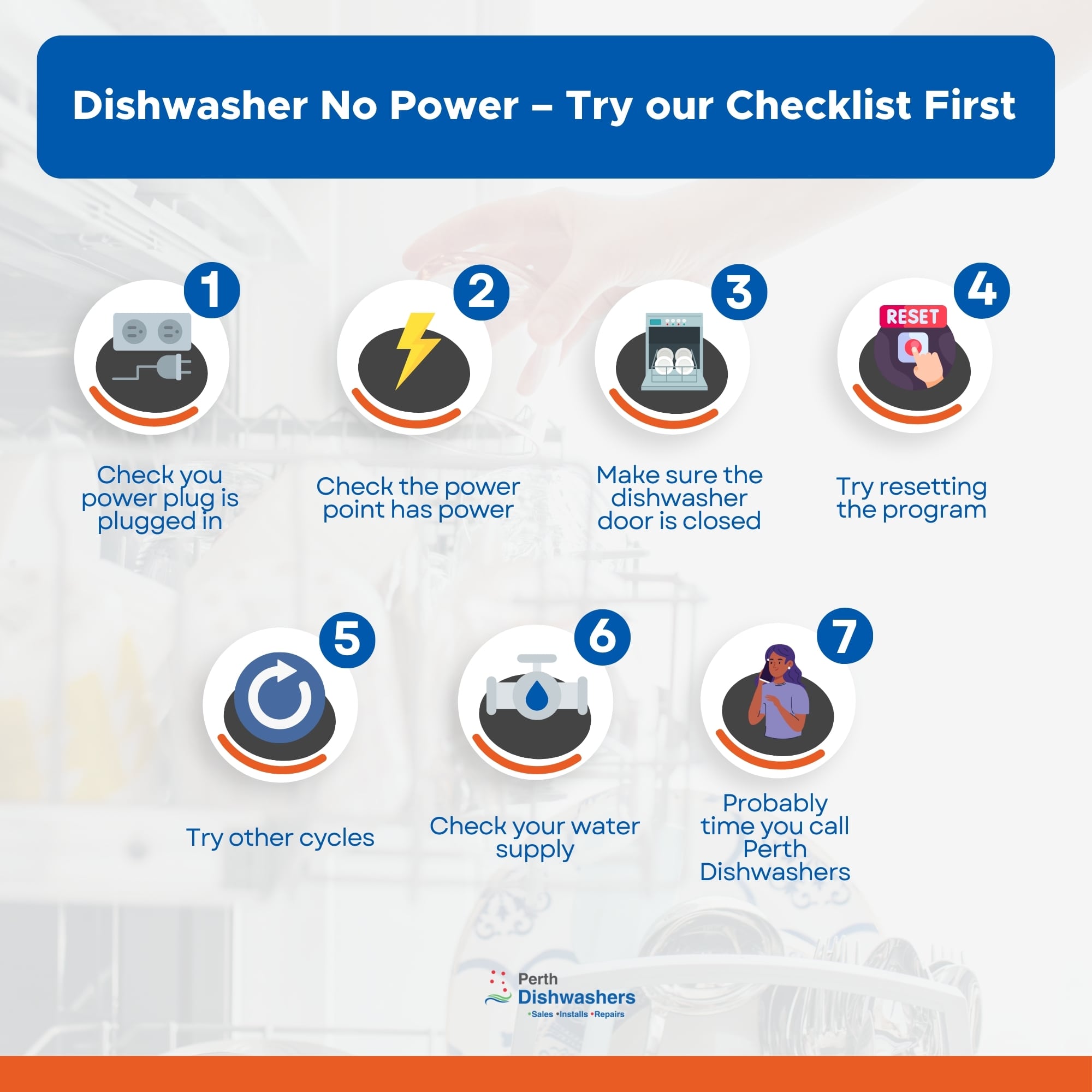 dishwasher no power – try our checklist first